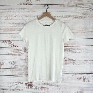 J CREW Slub Cotton Women's Size M Crewneck Tee T Shirt White Short Sleeve